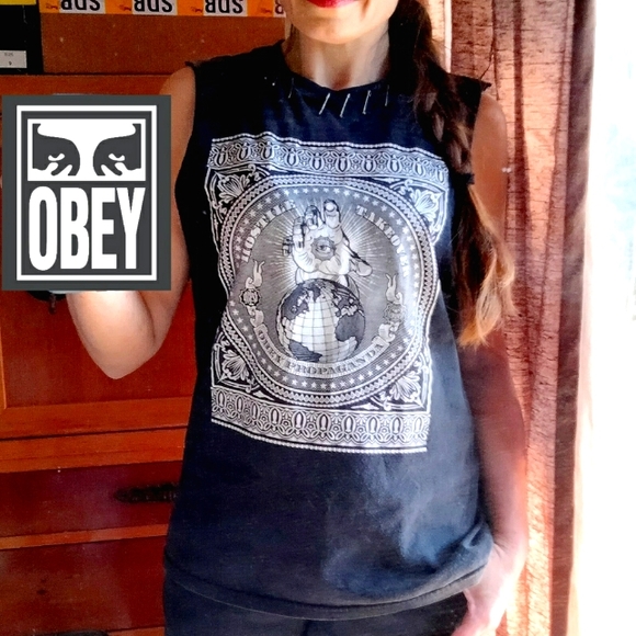 Obey T-Shirt Custom Altered - pls read description before buying - Picture 1 of 4